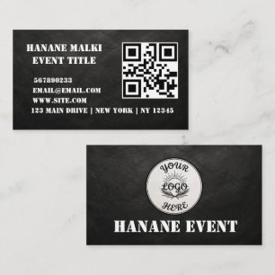 Minimalistische Luxusboutique Goldfolie Schwarz QR Visitenkarte