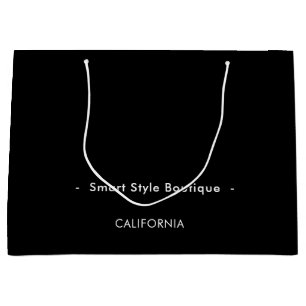 Minimalistische Luxusboutique Schwarz und Weiß Große Geschenktüte