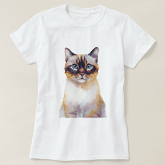 Minimalistische Lynx Point Siamese Katze Inspirier T-Shirt