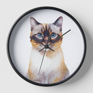 Minimalistische Lynx Point Siamese Katze Inspirier Uhr