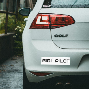 Minimalistische Mädchenpilot-Typografie, einfache Autoaufkleber