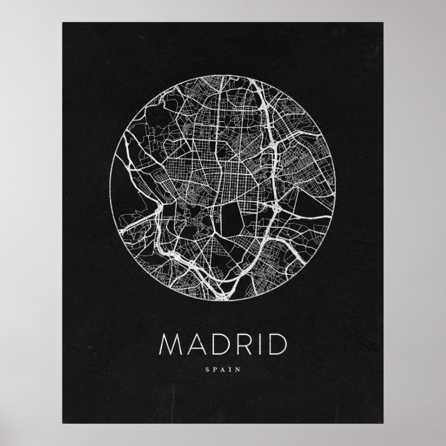 Minimalistische Madrid City Map Poster (Vorne)