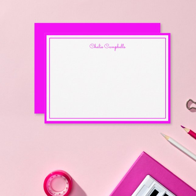 Minimalistische Magenta, 2 Grenzen, Unterschrift Mitteilungskarte (Von Creator hochgeladen)