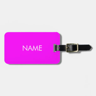 Minimalistische magenta weiß anpassen gepäckanhänger