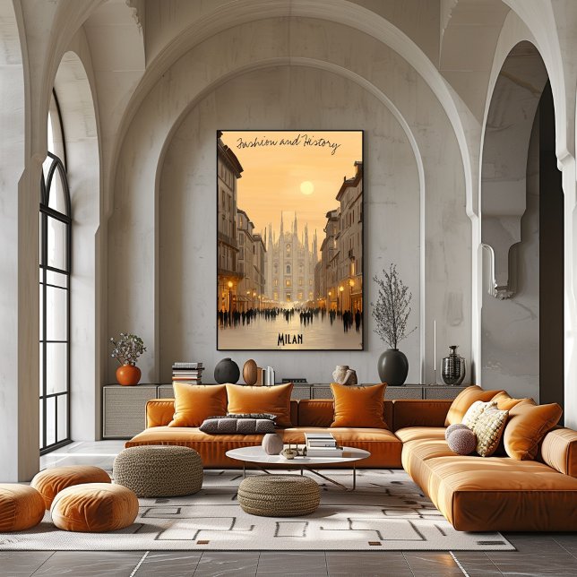 Minimalistische Mailänder Skyline - Soft Tones Ita Poster (Von Creator hochgeladen)