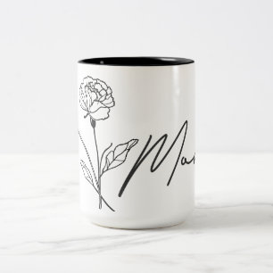Minimalistische Mama mit Tasse