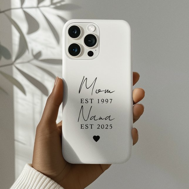 Minimalistische Mama Nana EST Jahr Personalisiert Case-Mate iPhone Hülle (Von Creator hochgeladen)