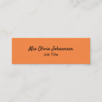 Minimalistische Mandarine Mini-Visitenkarte