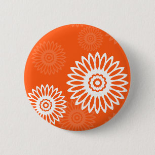 Minimalistische Mandarine Orangenblütenmuster Button