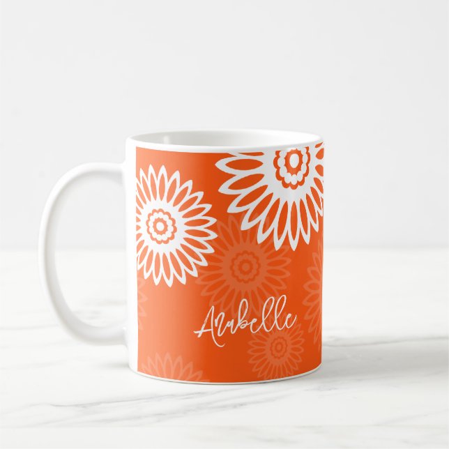 Minimalistische Mandarine Orangenblütenname Kaffeetasse (Links)