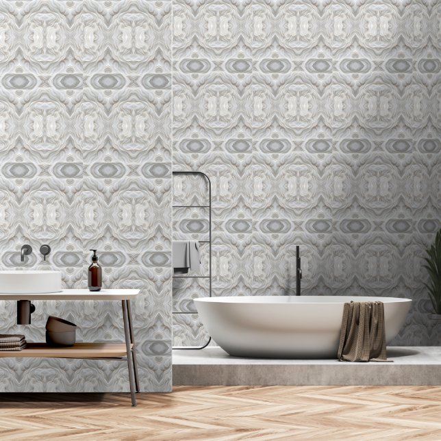 Minimalistische Marmorwelle - Moderner Marmor Tapete (Badezimmer)