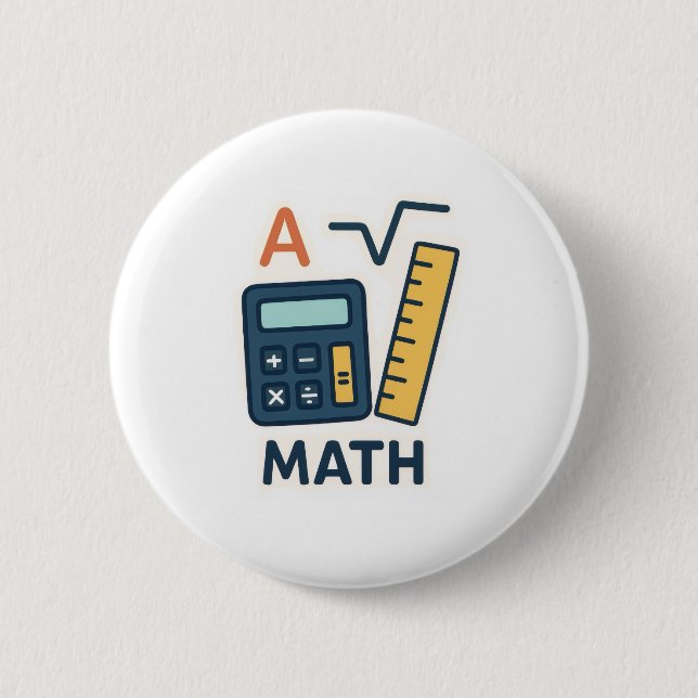Minimalistische Mathematik - Rechner, Lineal Button (Vorderseite)