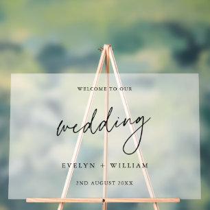 Minimalistische Mattierte Hochzeit Acrylschild