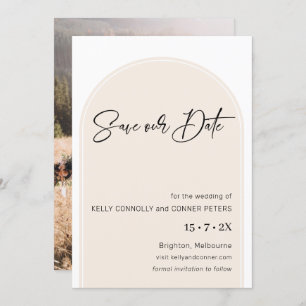 Minimalistische Mauve Arch Wedding Save the Date C Einladung