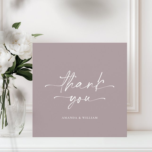 Minimalistische Mauve Wedding Dankeschön Card Dankeskarte (Von Creator hochgeladen)