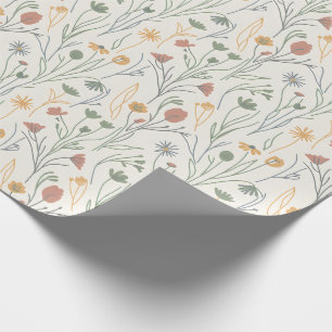 Minimalistische Meadowcore-Abstrakte Wildblumen Geschenkpapier