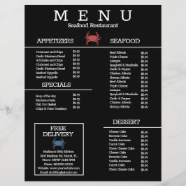 Minimalistische Meeresfrüchte Grill Restaurant Men Flyer