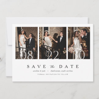 Minimalistische Mehrfach-Foto-Hochzeit - Heiratsan Save The Date