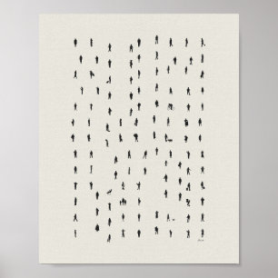 Minimalistische Menschenmenge Silhouette Kunst Poster