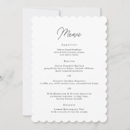 Minimalistische Menükarte für die Hochzeit mit gew Einladung