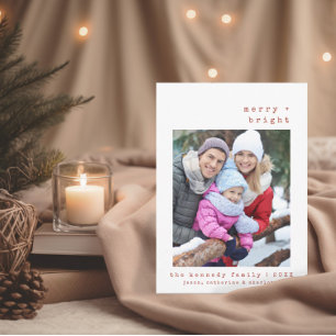Minimalistische Merry + Bright Familie Weihnacht Einladung