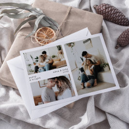 Minimalistische Merry & Bright Holiday 3 Fotokarte Feiertagskarte