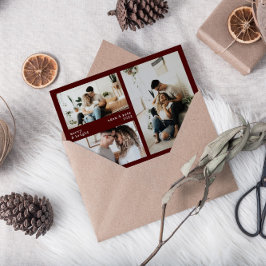 Minimalistische Merry & Bright Holiday 3 Fotokarte Feiertagskarte