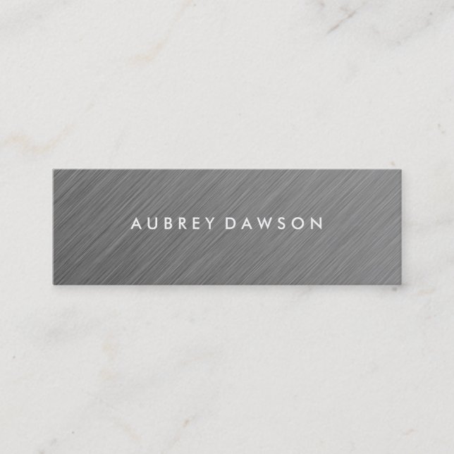 Minimalistische metallische Imitate Grau Mini Visitenkarte (Vorderseite)