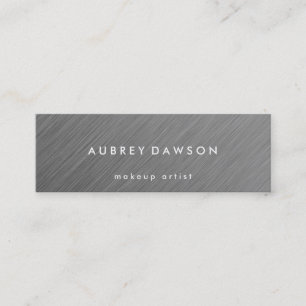 Minimalistische metallische Imitate Grau Mini Visitenkarte