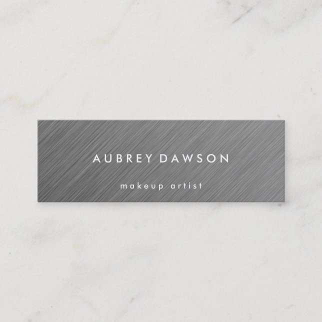 Minimalistische metallische Imitate Grau Mini Visitenkarte (Vorderseite)
