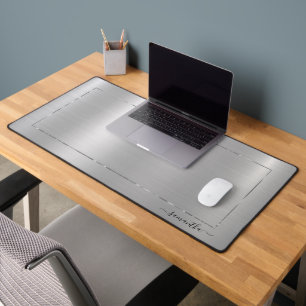 Minimalistische metallische silberne Textur Schreibtischunterlage