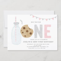Minimalistische Milch und Cookies Mädchen Erstgebu