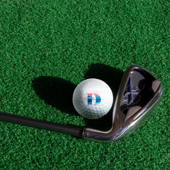 Minimalistische mit Monogramm D-Koralle Golfball (Von Creator hochgeladen)