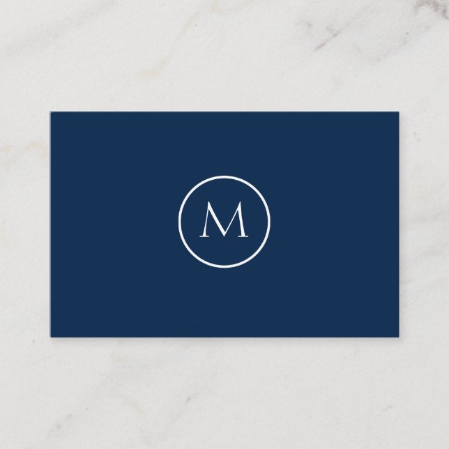 Minimalistische Mit Monogramm Elegant Visitenkarte (Vorderseite)