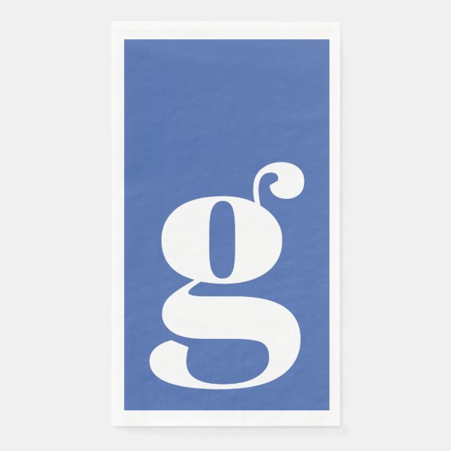 Minimalistische Mit Monogramm Initial Bold French  Serviette (Vorderseite)
