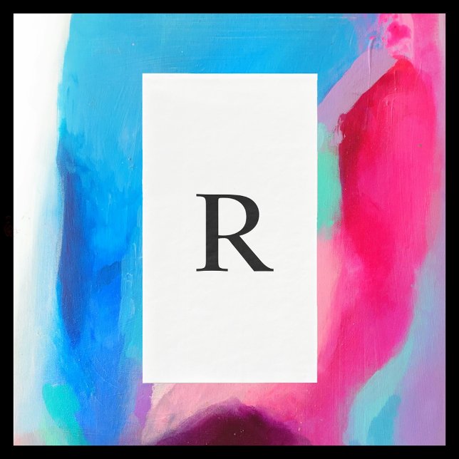 Minimalistische Mit Monogramm Schwarz-Weiß-Farbe Serviette (Von Creator hochgeladen)