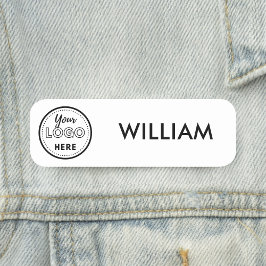 Minimalistische Mitarbeiter des White Business Log Namensschild