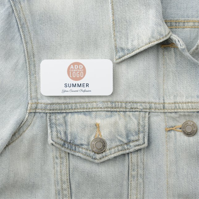 Minimalistische Mitarbeiter für moderne Firmenlogo Namensschild (Beispiel)