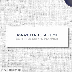 Minimalistische Mitarbeiternamenstafel mit Titel Namensschild