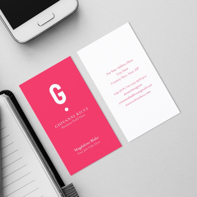 Minimalistische moderne Anfänge in Special Rosa Visitenkarte (Von Creator hochgeladen)