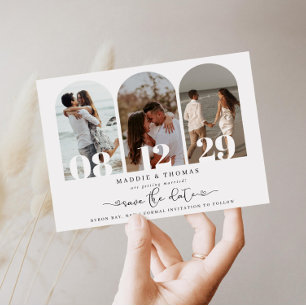 Minimalistische moderne Arch-Foto Save-the-Date-Ka Einladung