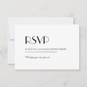 Minimalistische Moderne Art Deco Hochzeitswebsite RSVP Karte