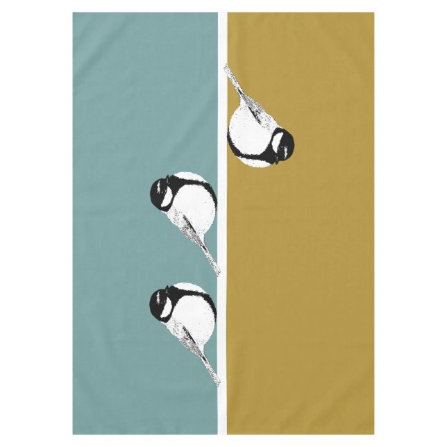 Minimalistische moderne Art-Inspiriert Bird Tablec Tischdecke (Vorderseite)