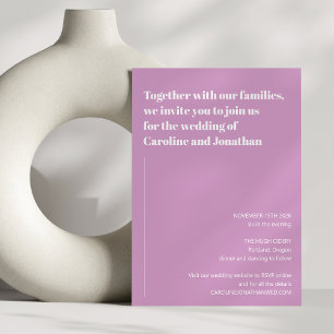 Minimalistische moderne Ästhetik Einfache Hochzeit Einladung
