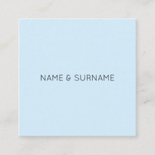 Minimalistische moderne BabyBlue quadratische Quadratische Visitenkarte