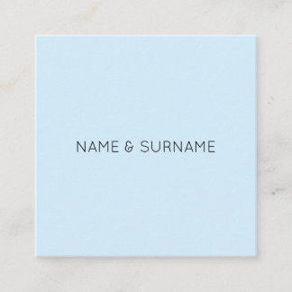 Minimalistische moderne BabyBlue quadratische Visitenkarte