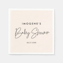 Minimalistische moderne Babydusche Serviette