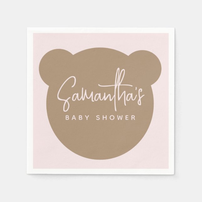 Minimalistische, moderne Babydusche Serviette (Vorderseite)