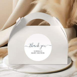 Minimalistische moderne Babydusche Vielen Dank Runder Aufkleber