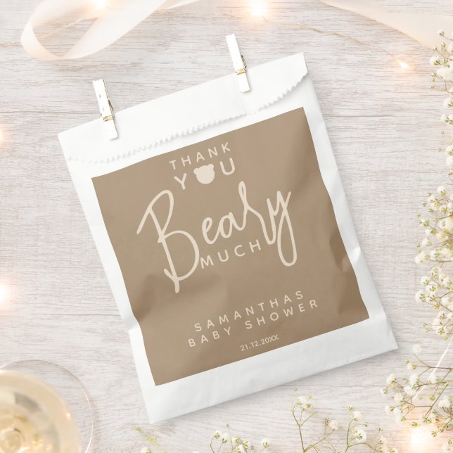 Minimalistische moderne Bärendusche Gefallen Geschenktütchen (Ausgeschnitten)